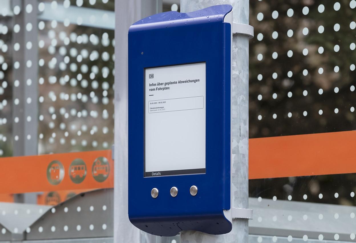 Nahaufnahme des Digitalen Aushang Baukommunikation.